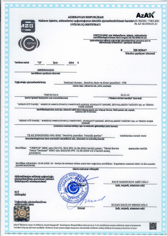 PIR Uyğunluq Sertifikatı